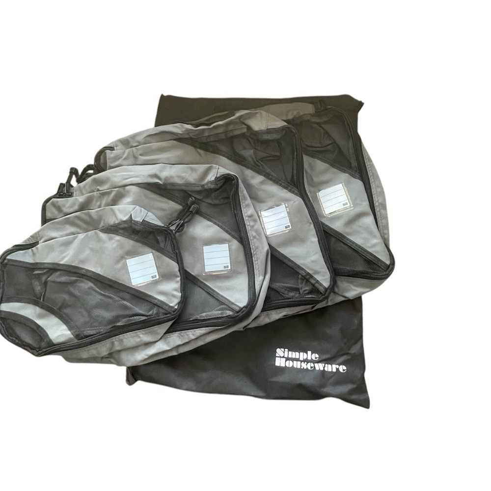 Simple House 4 Pack Dark Gray Travel Bag Set with Laundry Bag - NWT